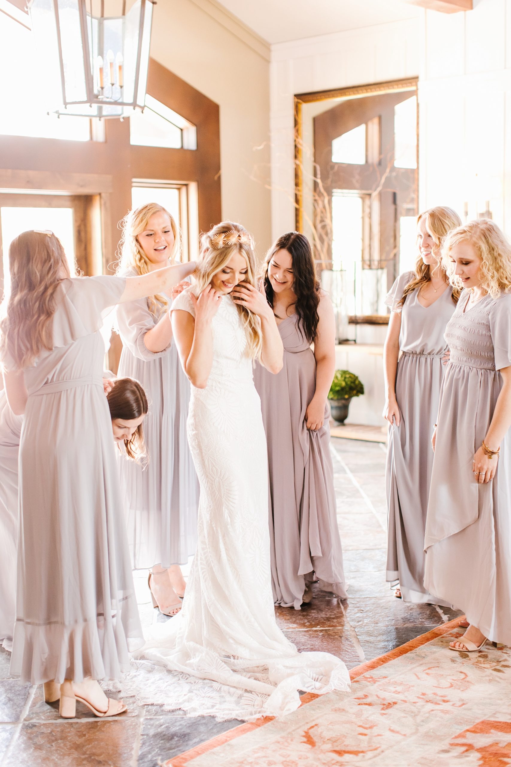 Dove Gray bridesmaids dresses