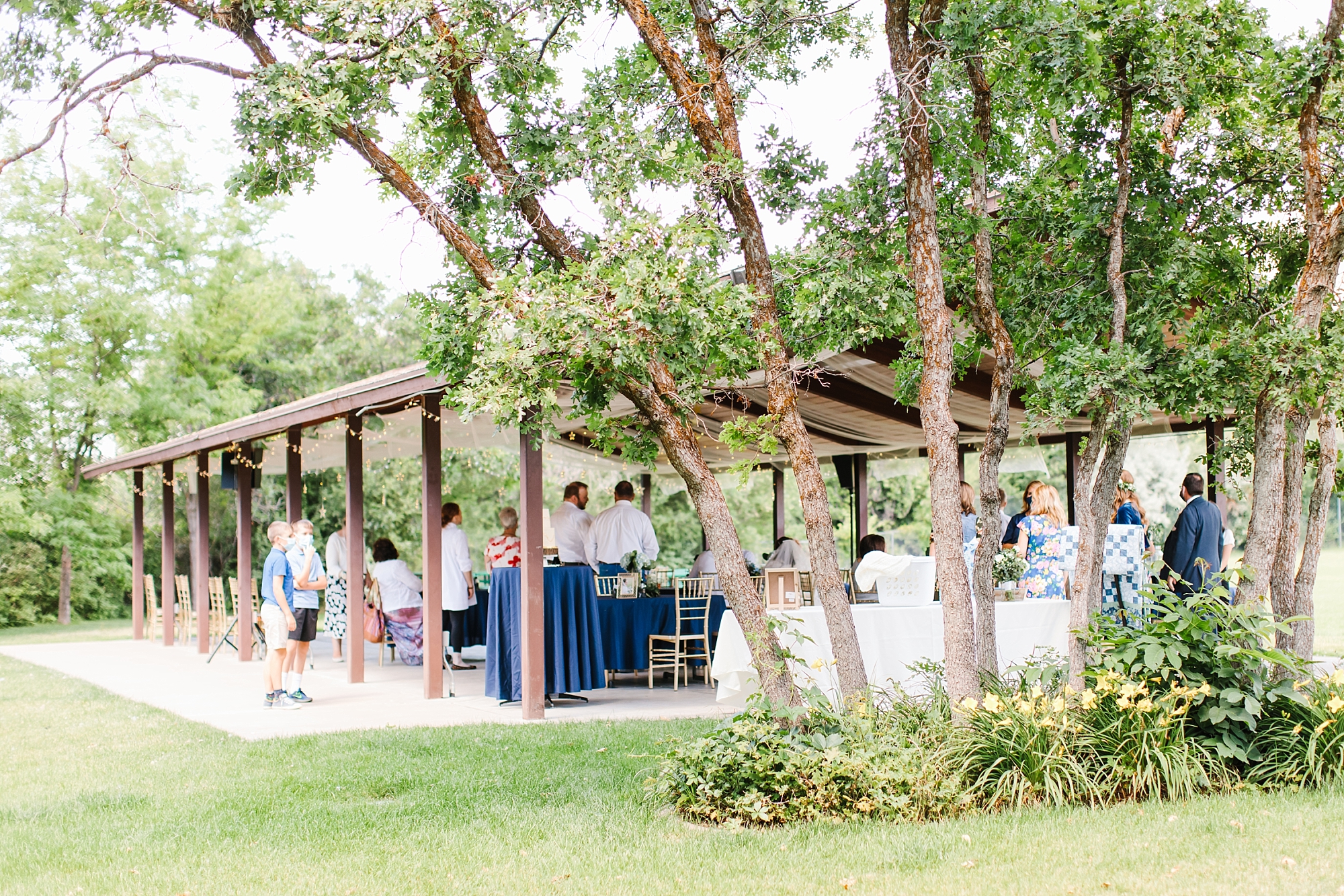 Outdoor wedding reception