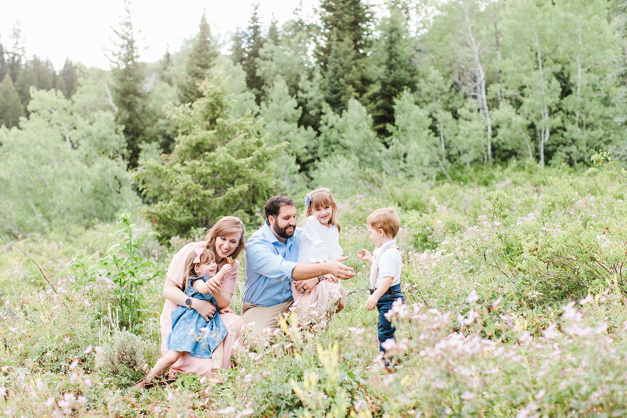 Beautiful family session nestled up in the the Salt Lake mountains among the wild flowers