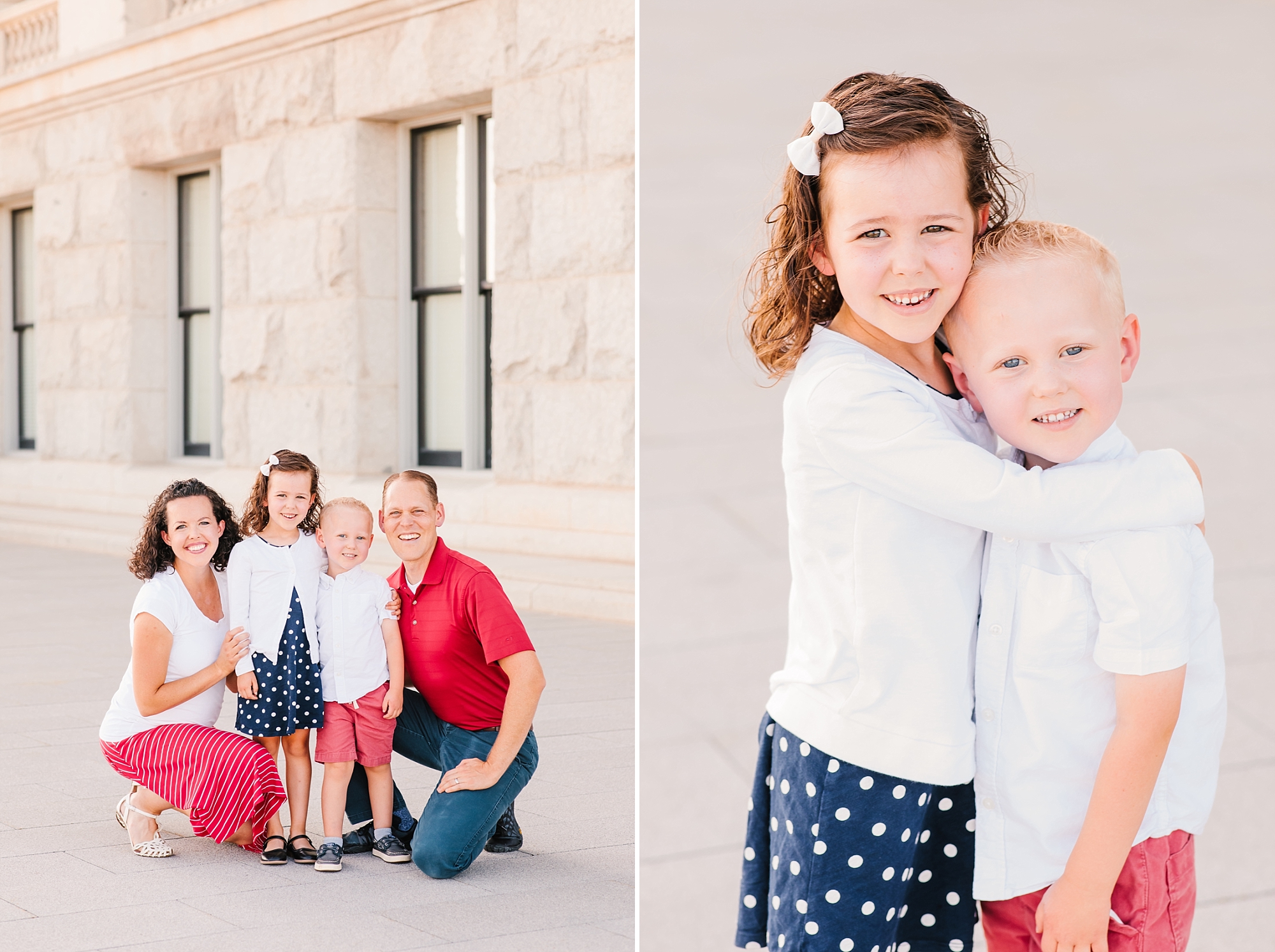Family photos at the Utah State Capitol