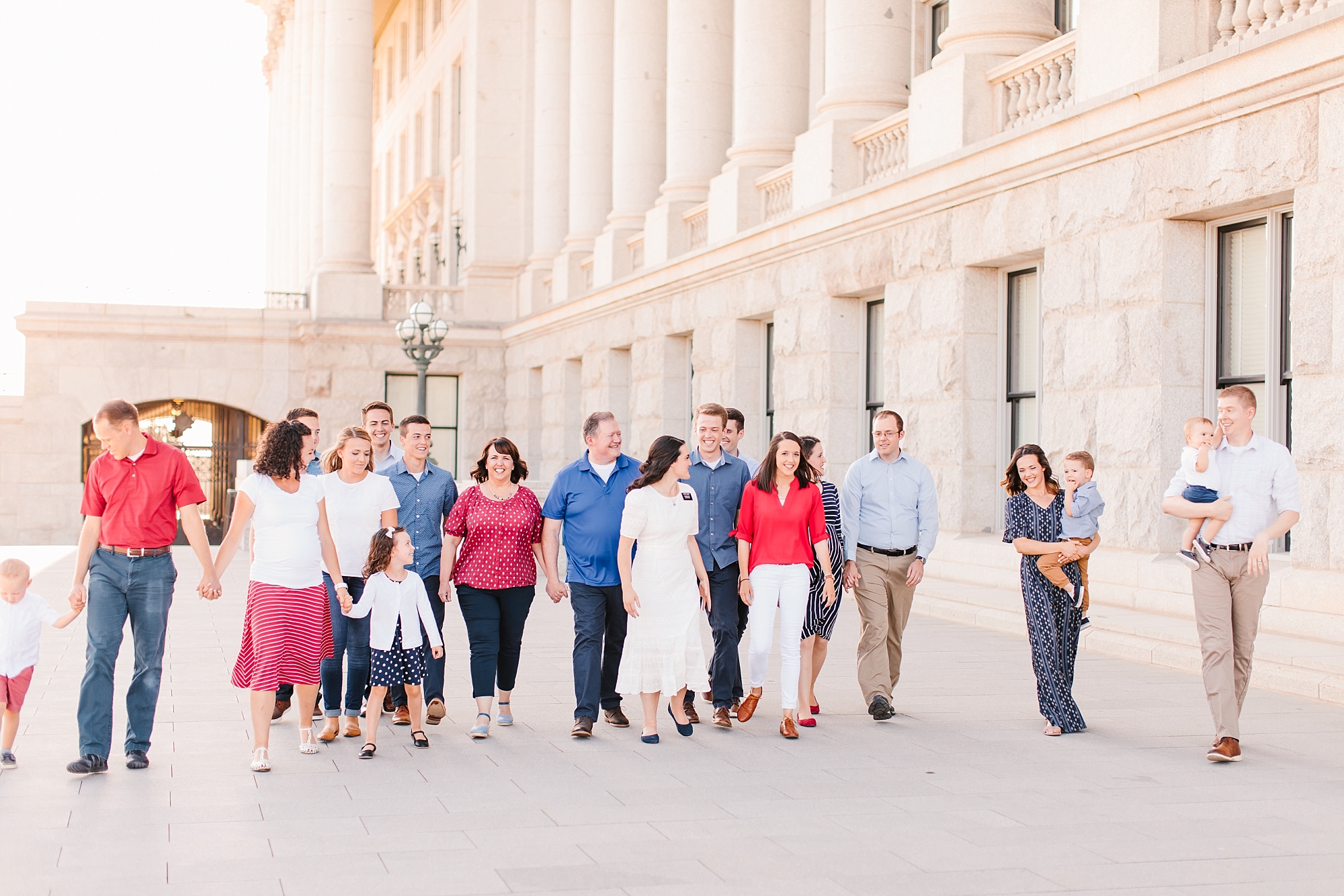 Family photos at the Utah State Capitol Building