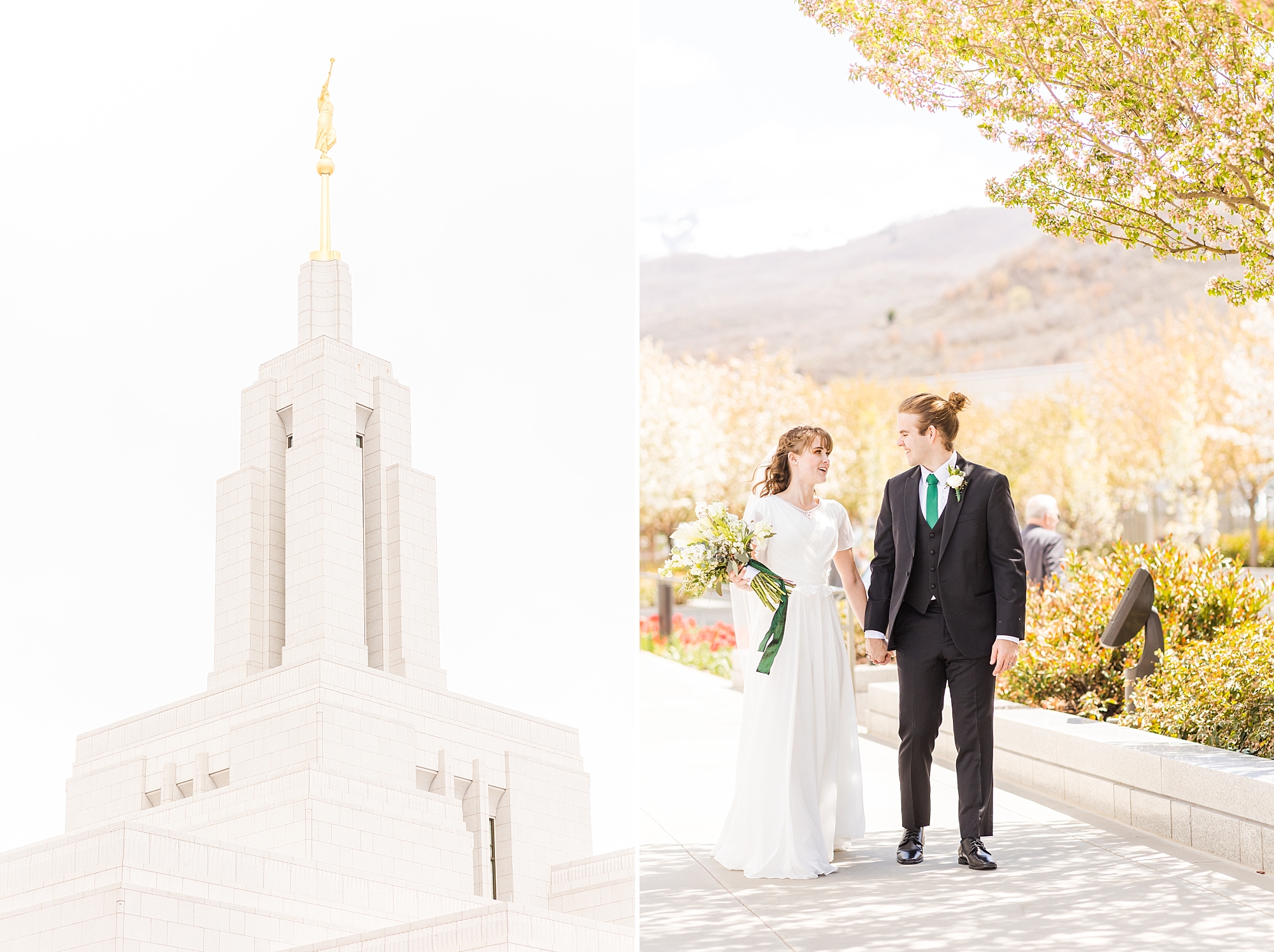 Spring wedding at the Draper Utah Temple