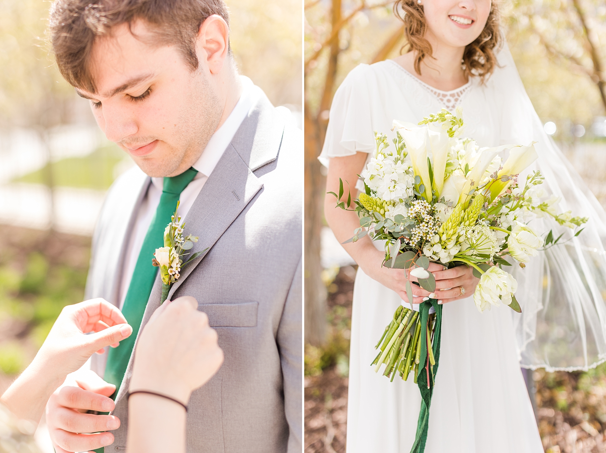 wedding boutonniere and bouquet