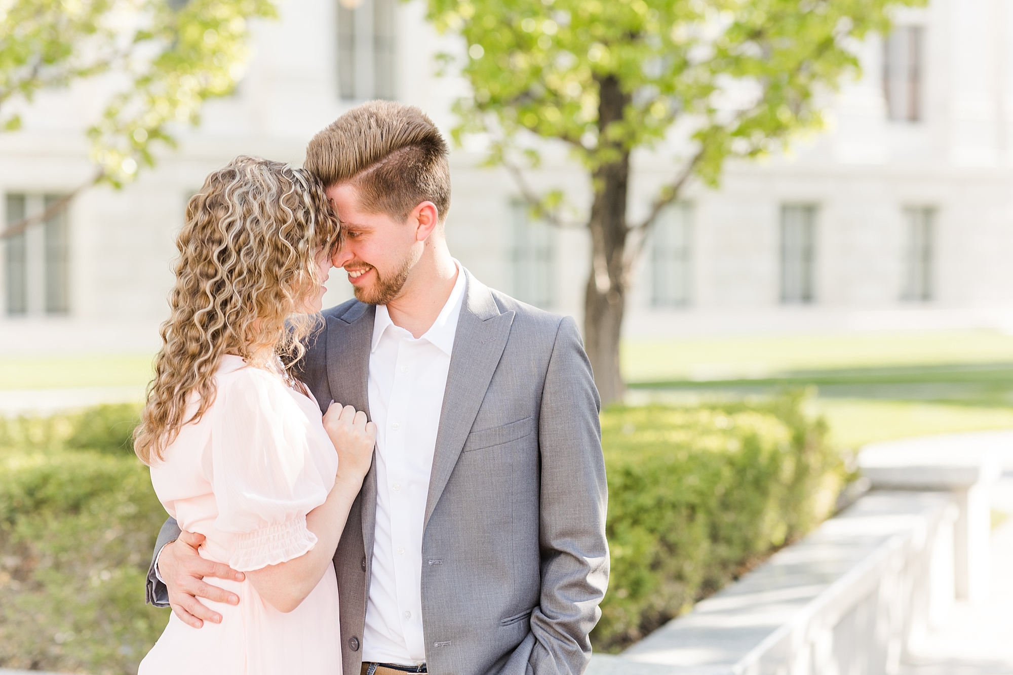 Elegant and Romantic Utah State Capitol Engagements
