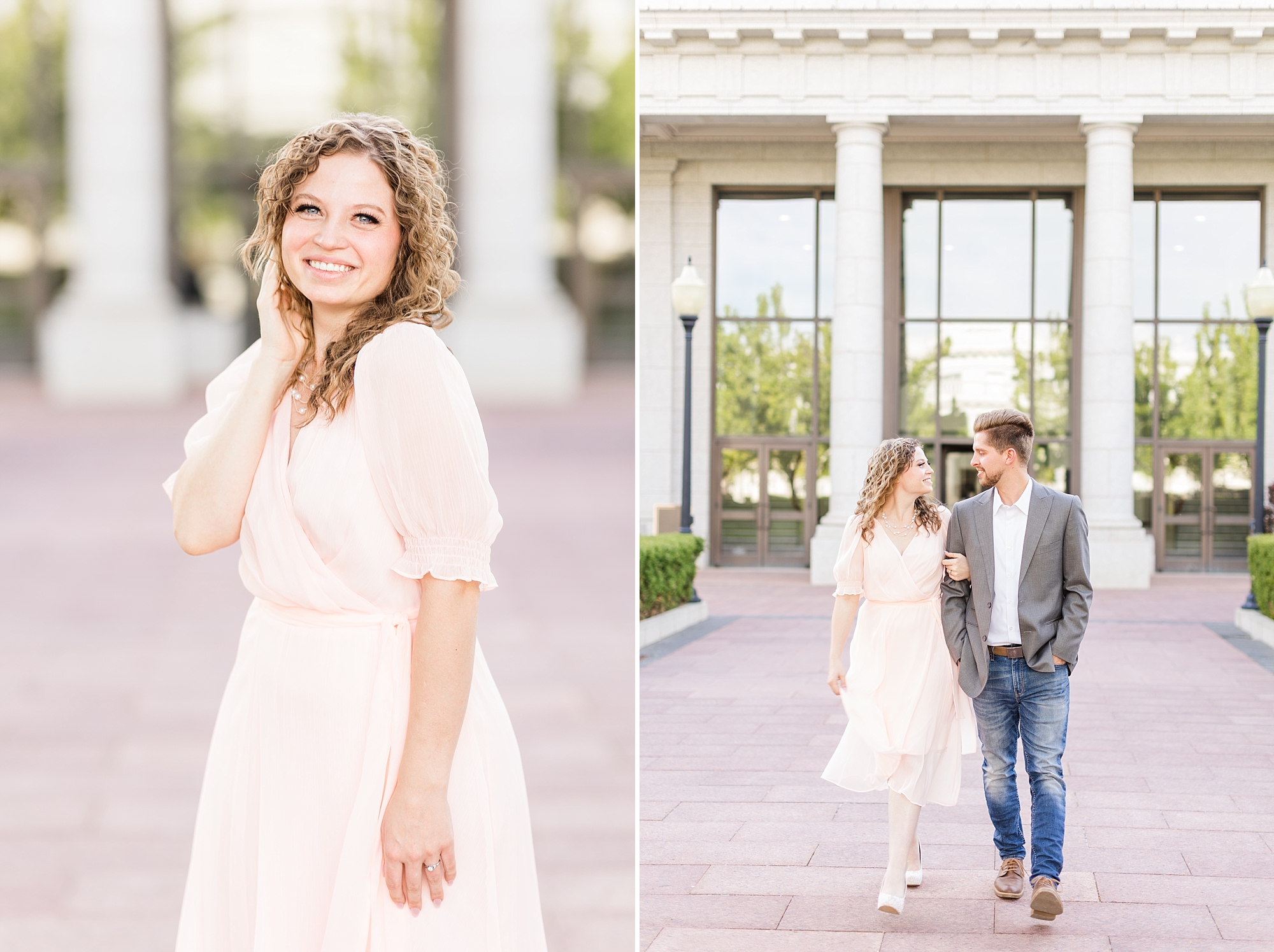 Spring engagement session at the Utah State Capitol