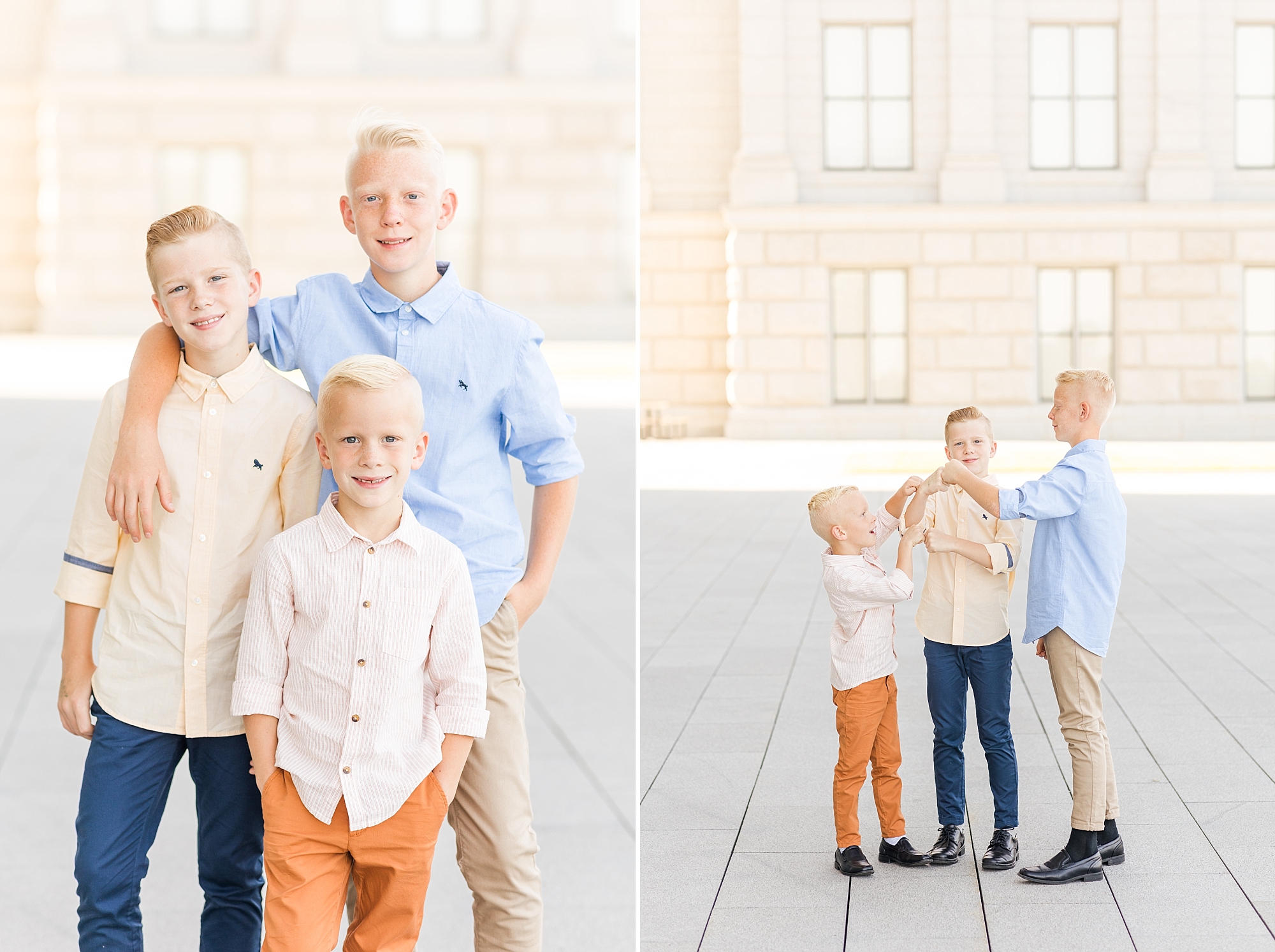 Family photography at Utah State Capitol