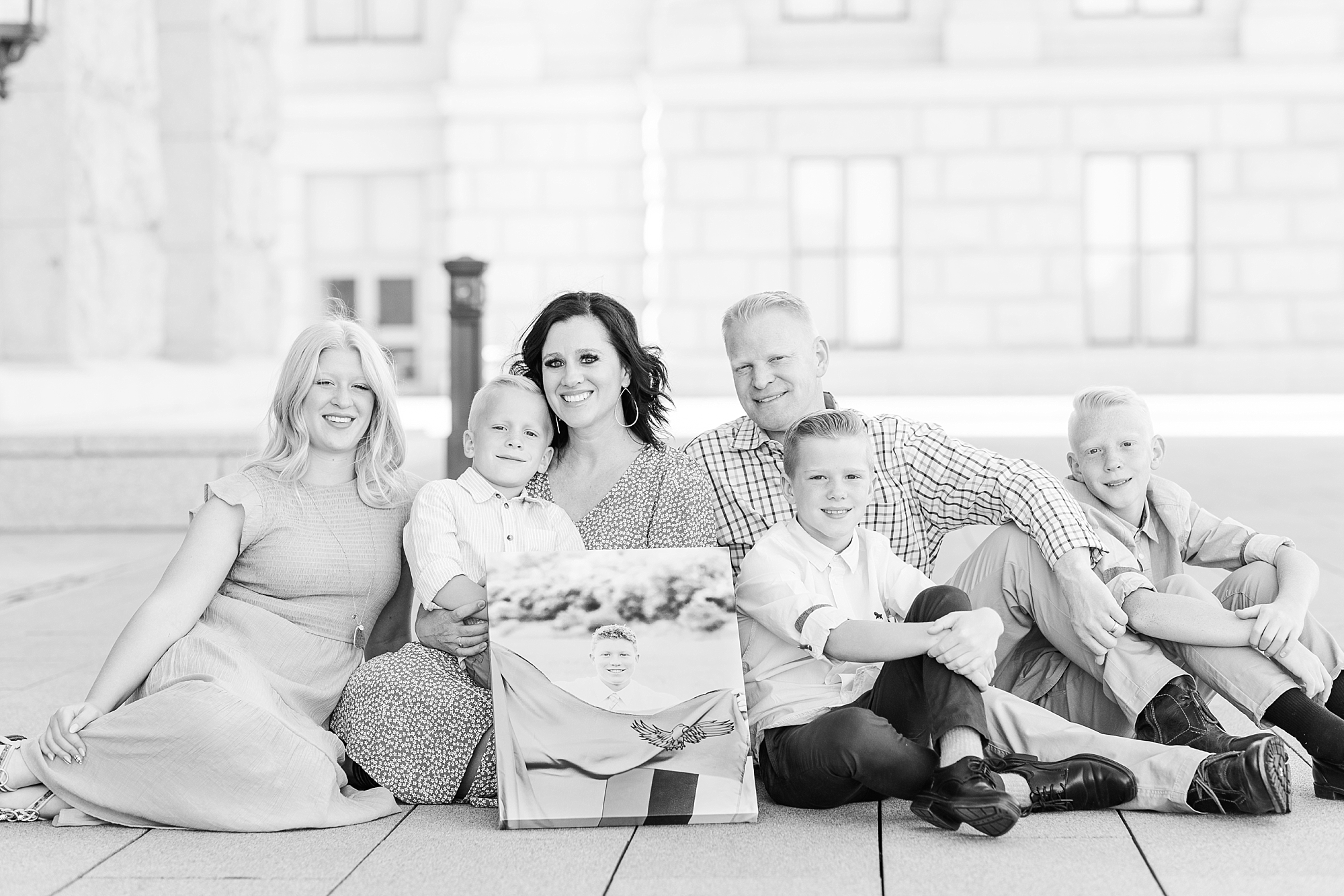 Family photos at the Utah state capitol