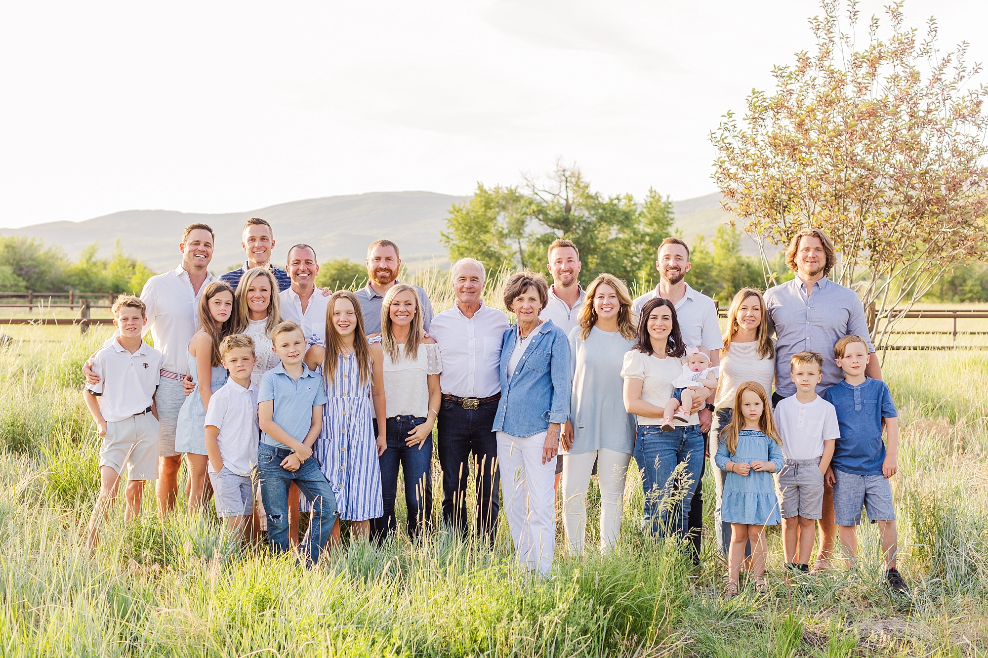 Extended family session in the country