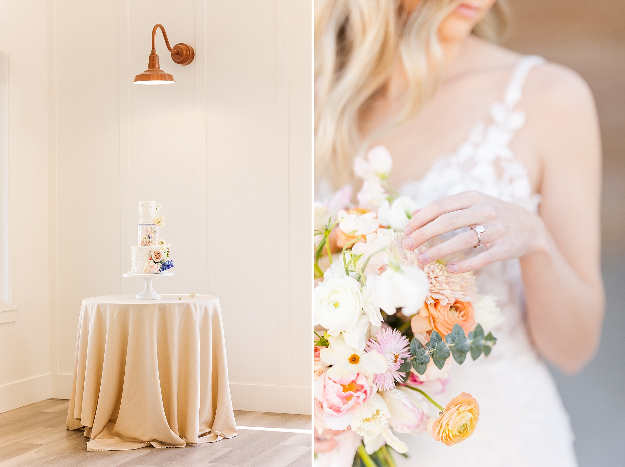  With the florals blushing with soft pinks, ivory, and peach, it is a wedding that will leave you swooning as you plan your spring wedding. 