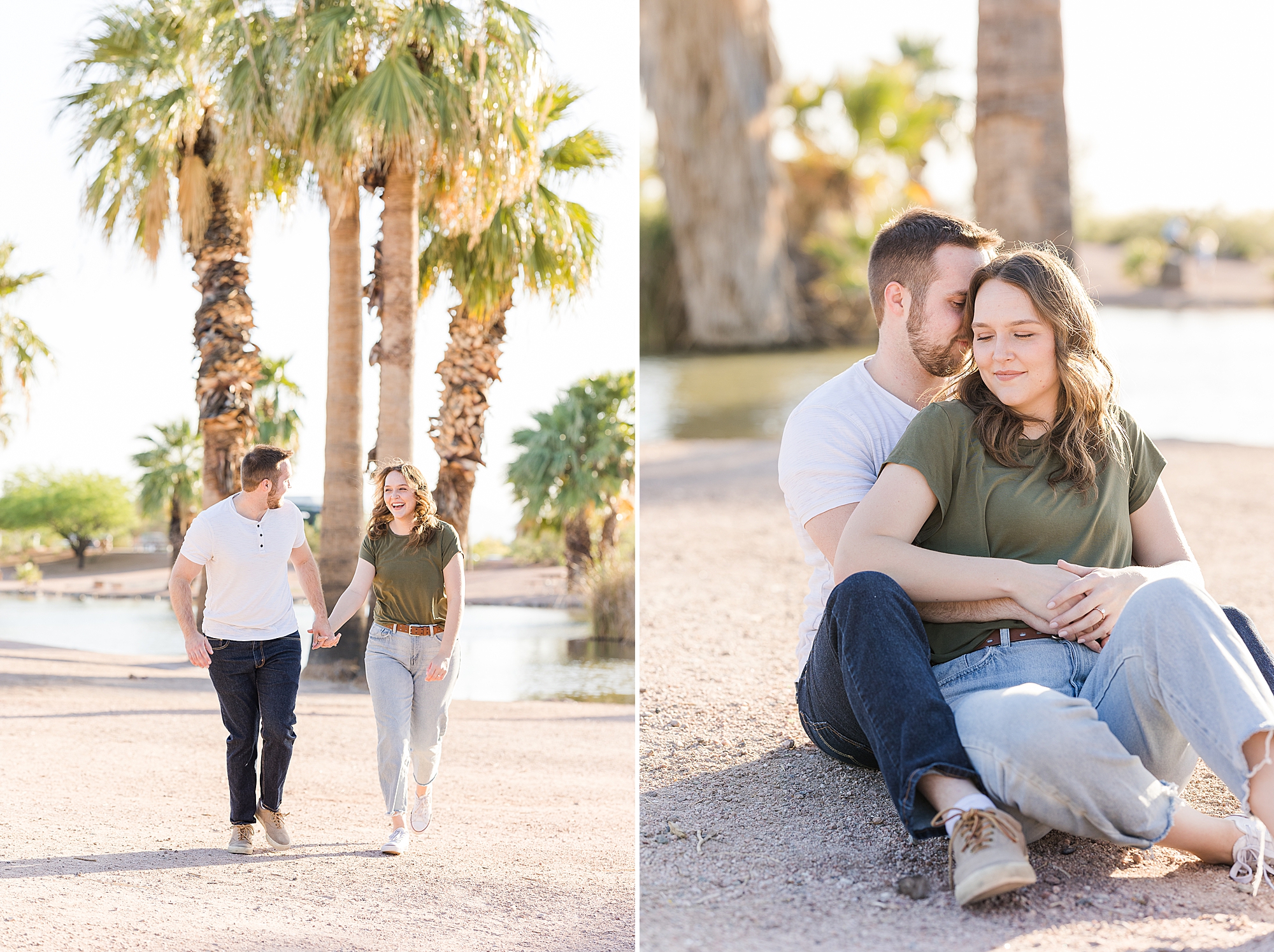 A scenic overlook of the beauty of Papago Park during their engagement session
