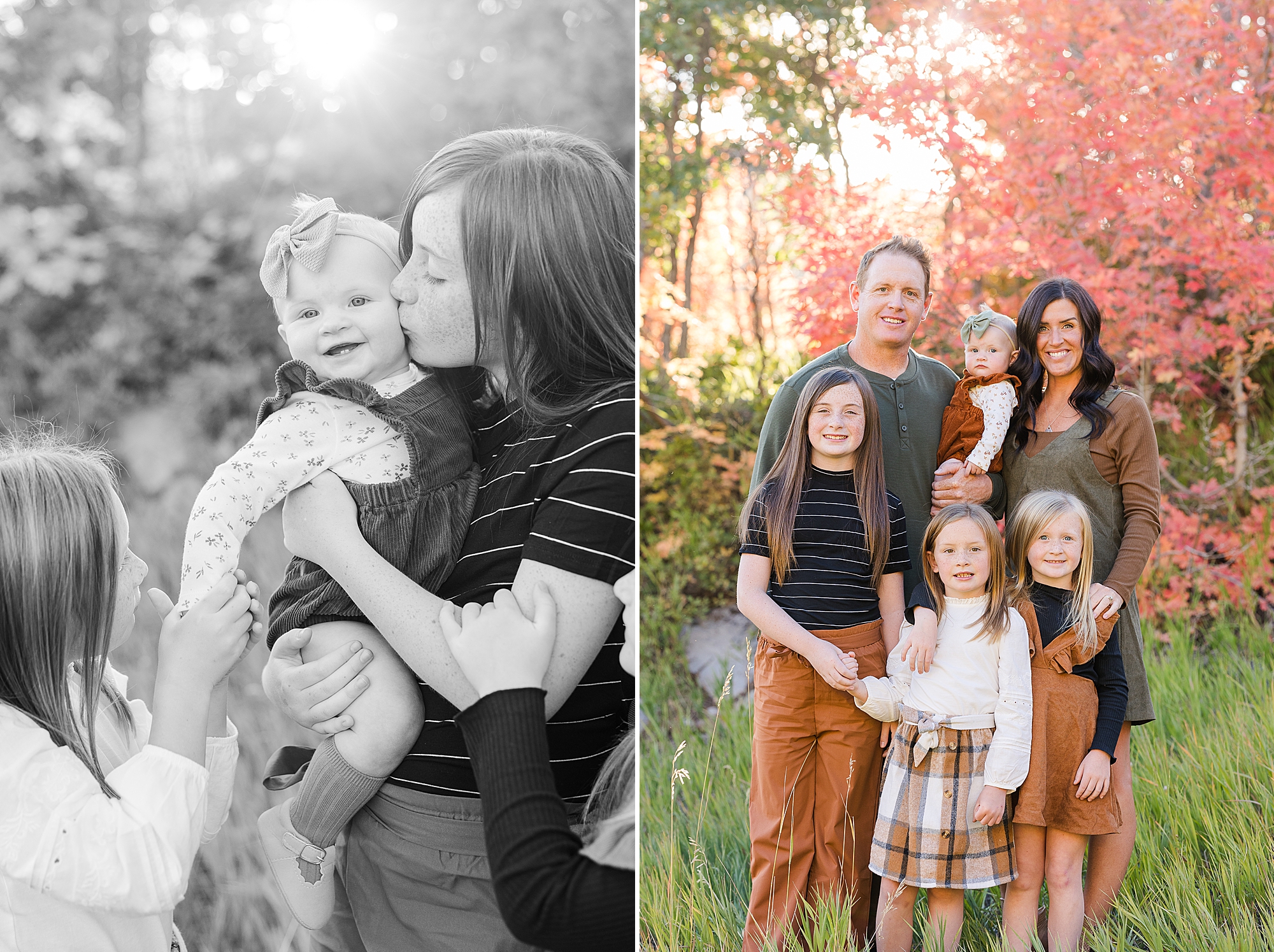 Family photos in the vibrant autumn leaves
