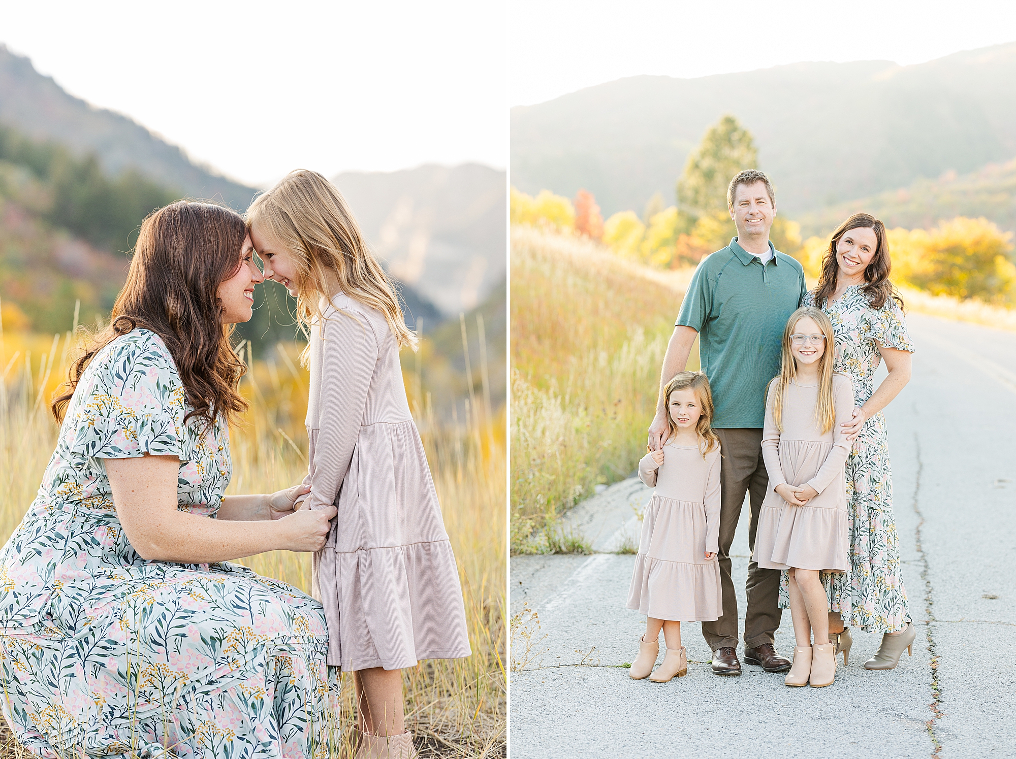 Family portrait enriched by the tapestry of Snow Basin's fall colors.