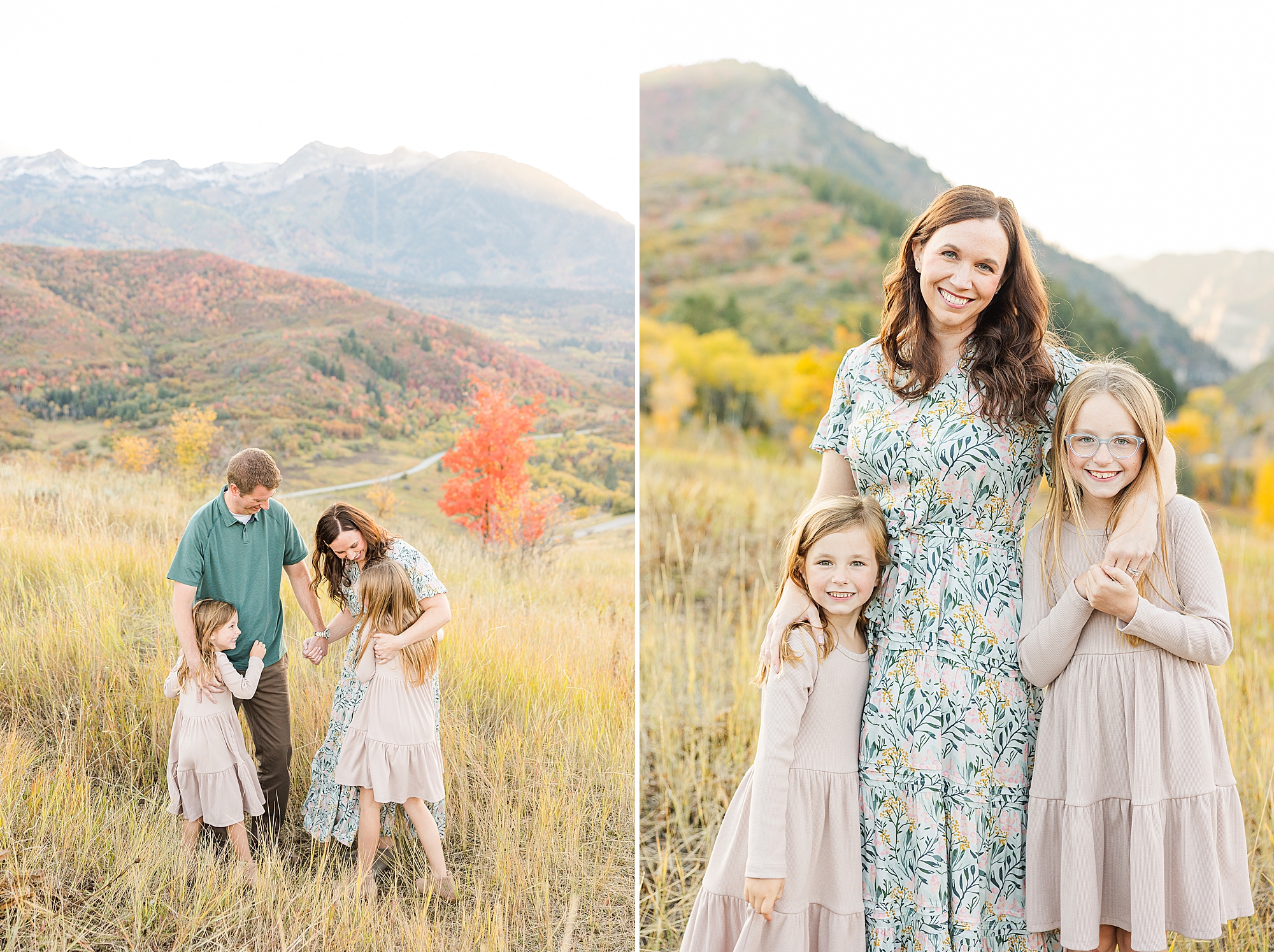 Family love captured amidst the autumn hues of Snow Basin.
